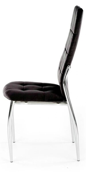 Scaun tapitat K416, negru, stofa catifelata, 43x54x101 cm