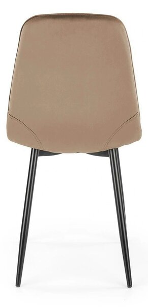 Scaun tapitat K417, bej, stofa catifelata, 44x56x87 cm
