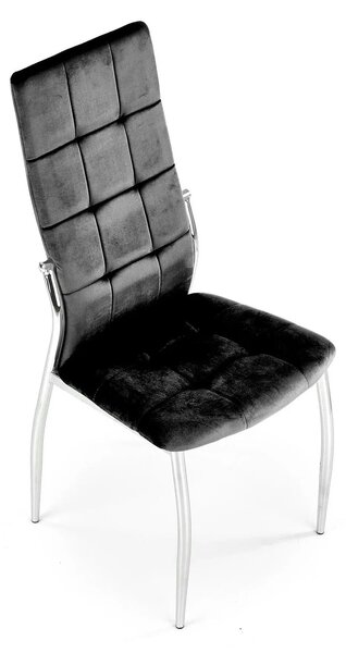 Scaun tapitat K416, negru, stofa catifelata, 43x54x101 cm