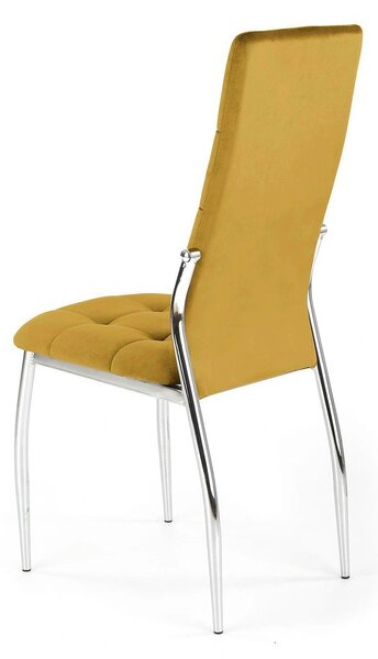 Scaun K416, galben mustar, stofa catifelata, 43x54x101 cm