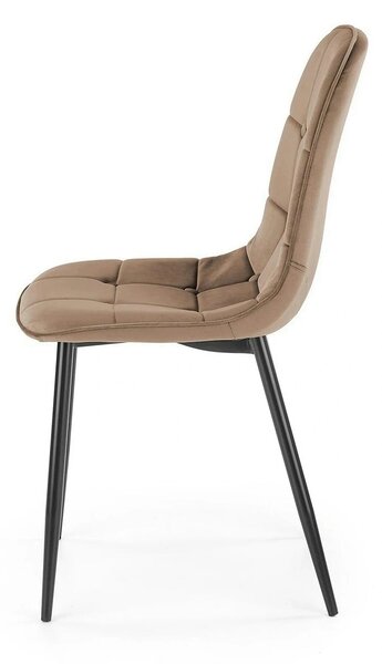 Scaun tapitat K417, bej, stofa catifelata, 44x56x87 cm