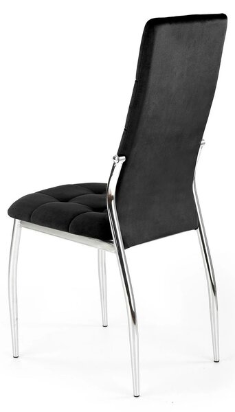 Scaun tapitat K416, negru, stofa catifelata, 43x54x101 cm