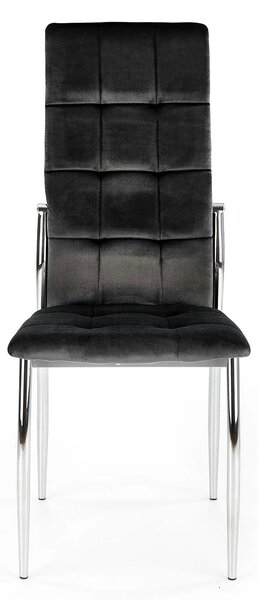 Scaun tapitat K416, negru, stofa catifelata, 43x54x101 cm