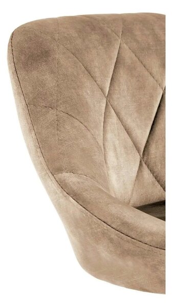 Scaun de bar rotativ H101, bej/negru, stofa catifelata/metal, 47x45x84/106 cm
