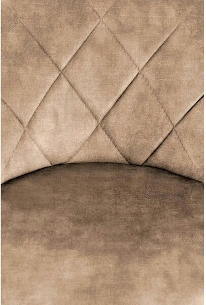 Scaun de bar rotativ H101, bej/negru, stofa catifelata/metal, 47x45x84/106 cm