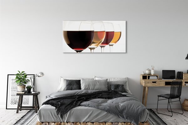 Tablouri pe sticlă pahare de vin