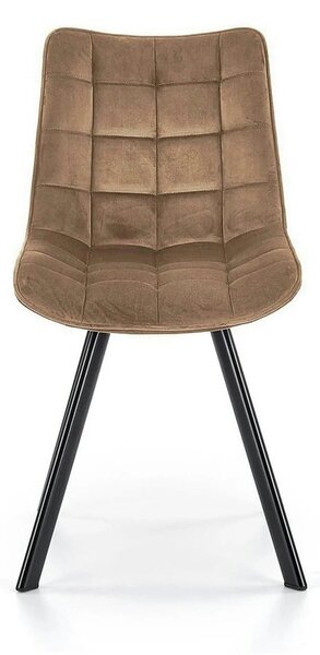 Scaun K332, bej/negru, stofa catifelata/metal, 46x61x84 cm
