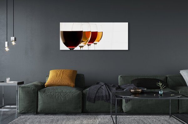Tablouri pe sticlă pahare de vin