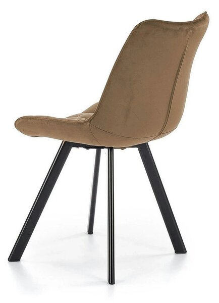 Scaun K332, bej/negru, stofa catifelata/metal, 46x61x84 cm