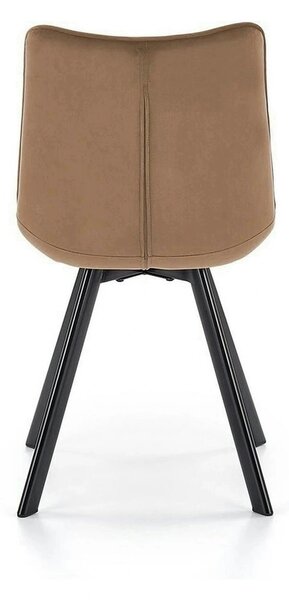Scaun K332, bej/negru, stofa catifelata/metal, 46x61x84 cm