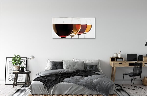 Tablouri pe sticlă pahare de vin