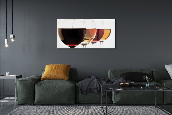 Tablouri pe sticlă pahare de vin