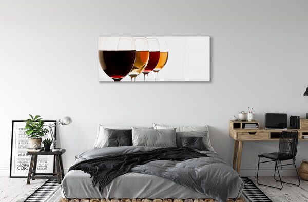 Tablouri pe sticlă pahare de vin