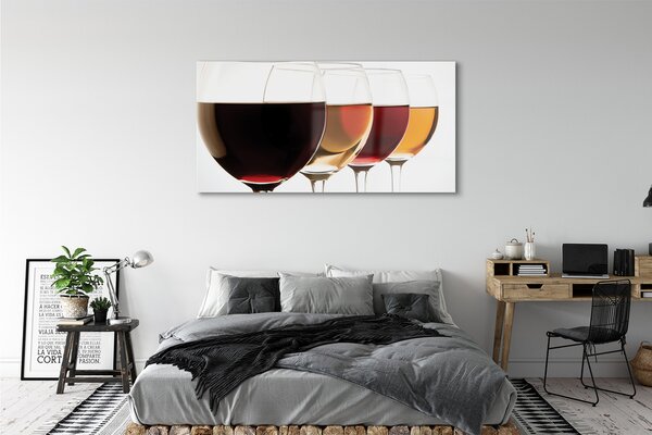 Tablouri pe sticlă pahare de vin