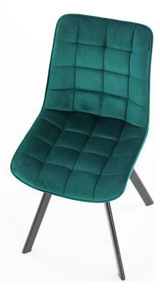 Scaun tapitat stofa K332, turcoaz/negru, 46x61x84 cm