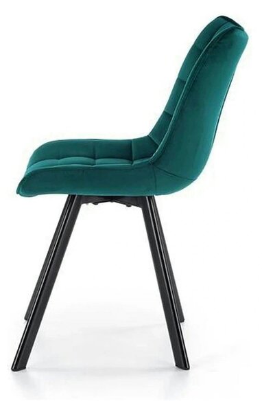 Scaun tapitat stofa K332, turcoaz/negru, 46x61x84 cm