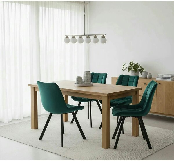 Scaun tapitat stofa K332, turcoaz/negru, 46x61x84 cm