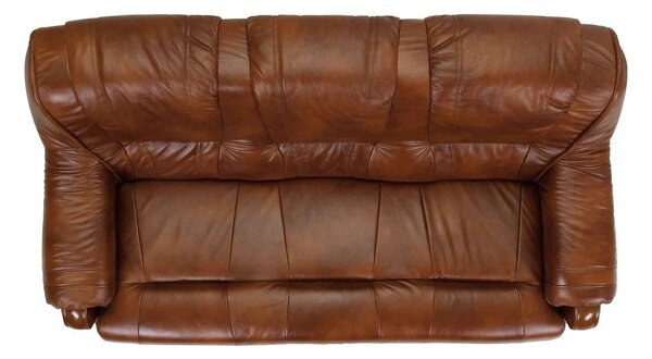 Canapea living piele naturala PARMA, maro, 195x96x95 cm