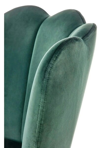 Scaun bar H106, verde/negru, stofa catifelata/otel, 58x58x96 cm
