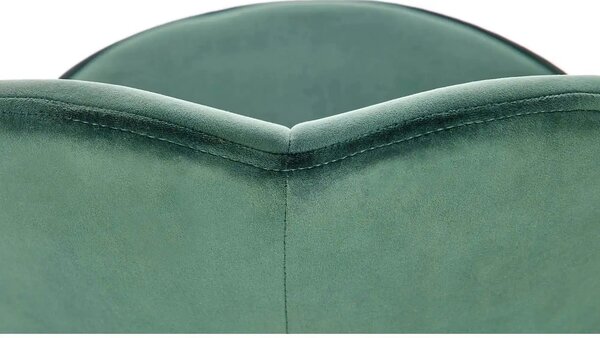 Scaun bar H106, verde/negru, stofa catifelata/otel, 58x58x96 cm