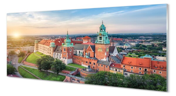 Panouri de sticlă castel Cracovia panorama răsărit de soare