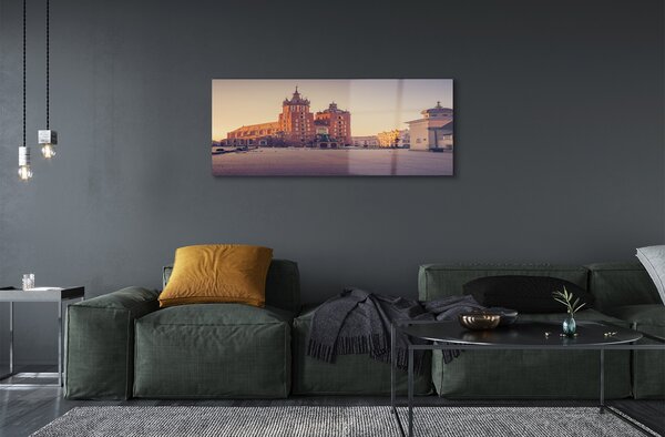 Tablouri pe sticlă răsărit de soare Cracovia Biserica