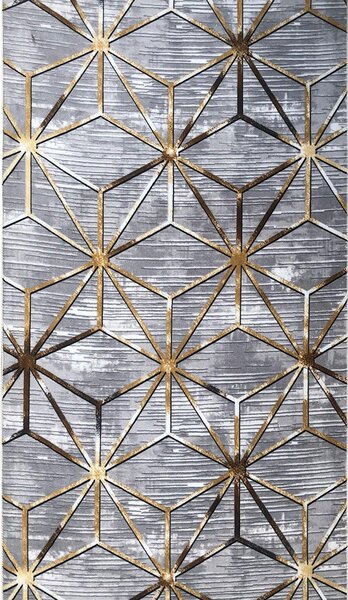 Covor de Hol Diamond, Lavabil, Antibacterian, Antiderapant, Gri, 300x80 cm