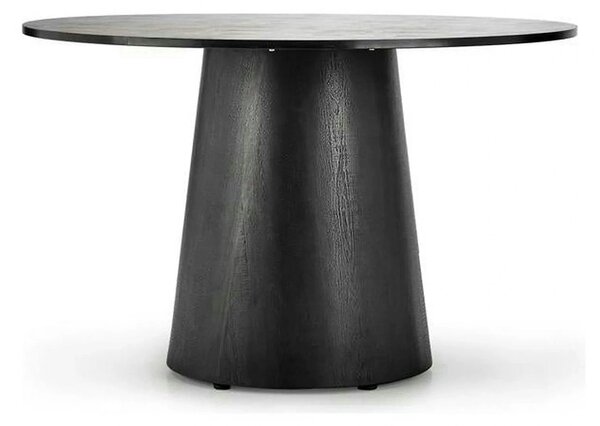 Masa de bucatarie rotunda GINTER, negru, 120x120x77 cm