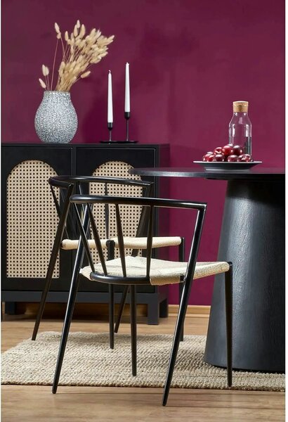 Masa de bucatarie rotunda GINTER, negru, 120x120x77 cm