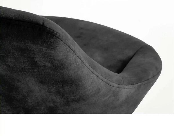 Scaun bar H102, negru, stofa catifelata/otel, 53x48x78/100 cm