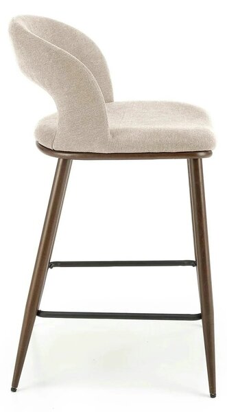 Scaun de bar bej H114, stofa clasica/otel, 48x52x92 cm