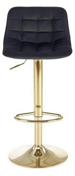 Scaun de bar auriu H120, stofa catifelata/otel, 43x44x84/106 cm