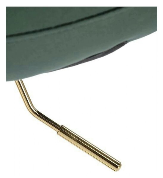 Scaun de bar auriu/verde H120, stofa catifelata/otel, 43x44x84/106 cm