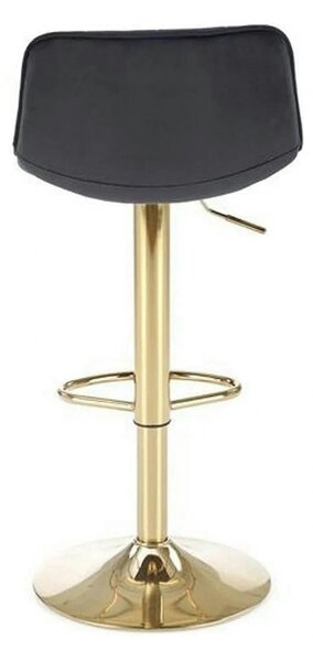 Scaun de bar auriu H120, stofa catifelata/otel, 43x44x84/106 cm