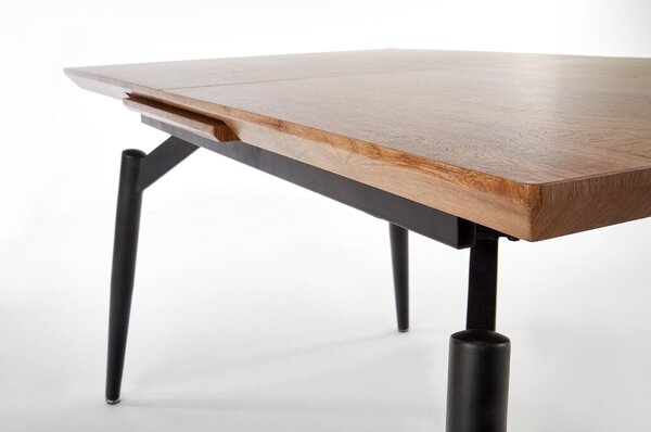 Masa extensibila CAMBELL, negru/stejar, 140/180x80x74 cm