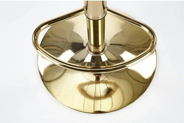 Scaun de bar auriu H120, stofa catifelata/otel, 43x44x84/106 cm