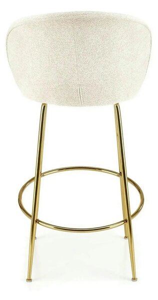 Scaun de bar auriu H116, stofa bucle/otel, 50x59x101 cm