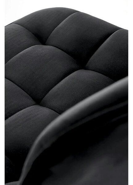 Scaun de bar auriu H120, stofa catifelata/otel, 43x44x84/106 cm