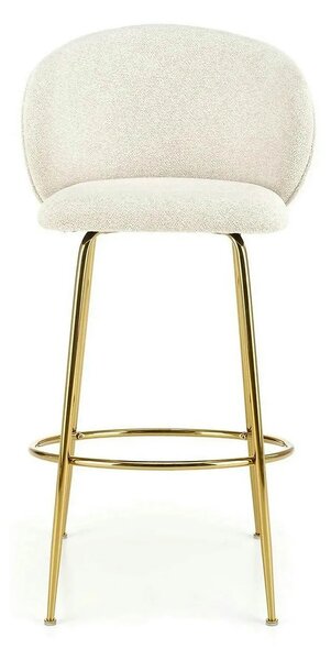 Scaun de bar auriu H116, stofa bucle/otel, 50x59x101 cm