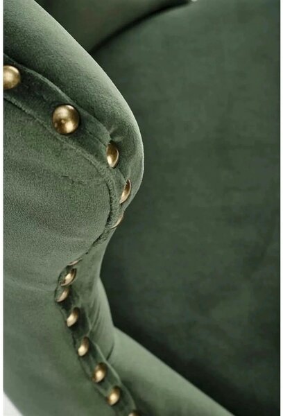 Scaun bar H117, verde/negru, stofa catifelata/otel, 47x52x96/118 cm