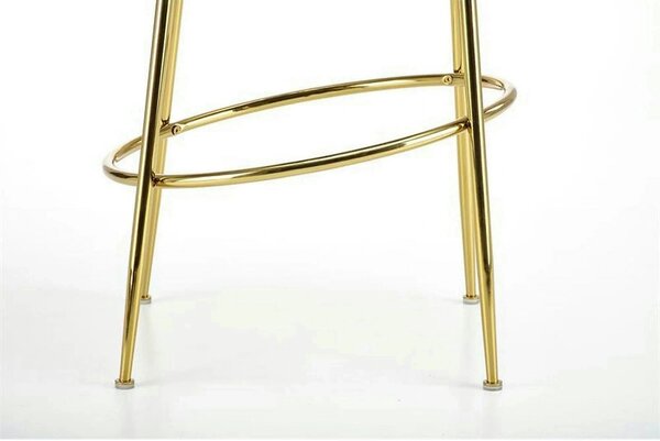 Scaun bar H116, gri/auriu, stofa bucle/otel, 50x59x101 cm
