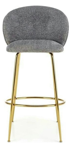 Scaun bar H116, gri/auriu, stofa bucle/otel, 50x59x101 cm