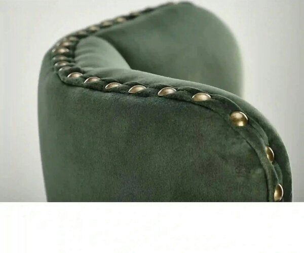 Scaun bar H117, verde/negru, stofa catifelata/otel, 47x52x96/118 cm