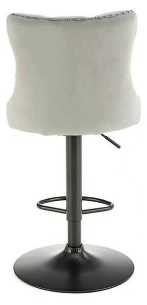 Scaun bar H117, gri/negru, stofa catifelata/otel, 47x52x96/118 cm