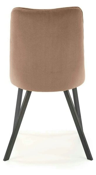 Scaun tapitat K450, bej, stofa catifelata, 44x58x85 cm