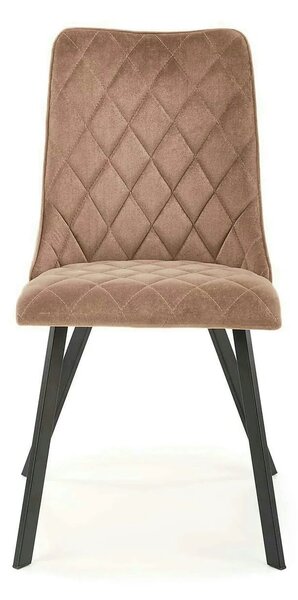 Scaun tapitat K450, bej, stofa catifelata, 44x58x85 cm