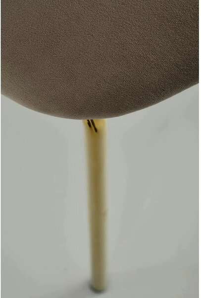 Scaun tapitat K499, bej/auriu, stofa catifelata, 47x56x85 cm