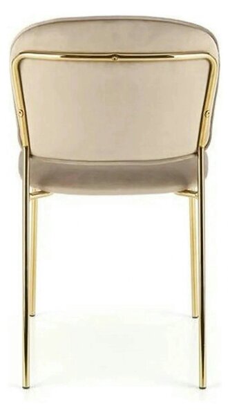 Scaun tapitat K499, bej/auriu, stofa catifelata, 47x56x85 cm