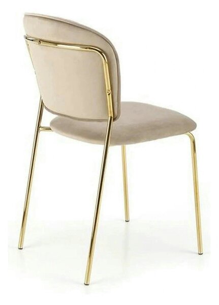 Scaun tapitat K499, bej/auriu, stofa catifelata, 47x56x85 cm