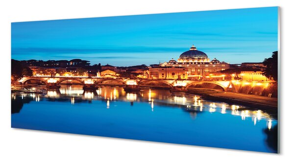 Panouri de sticlă Roma River poduri apus de soare
